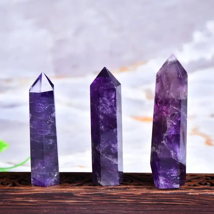 Pierre d'énergie de guérison en cristal d'améthyste naturelle, Quartz naturel, décoration de maison,
