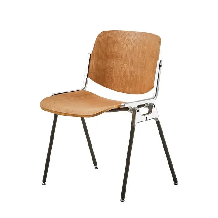 Chaise de café Castor en noyer, chaise de salle à manger en bois massif, dossier confortable, sièges