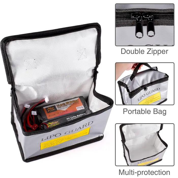 Lipo garde sac de sécurité ignifuge antidéflagrant Portable Lipo sac de sécurité 215*115*155mm pour