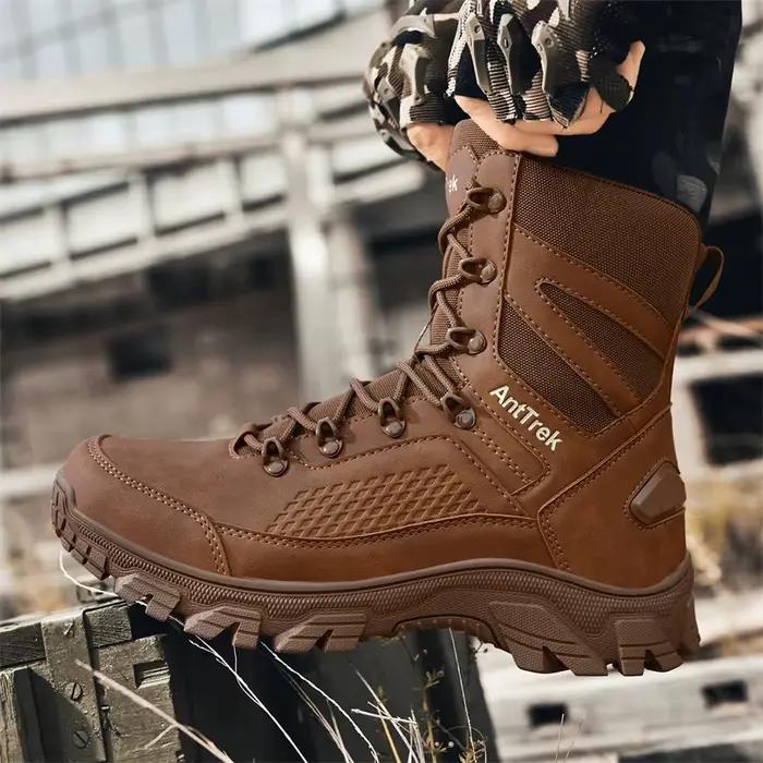 Bottes d'entraînement sauvage pour hommes quatre saisons bottes d'extérieur imperméables antidérapan