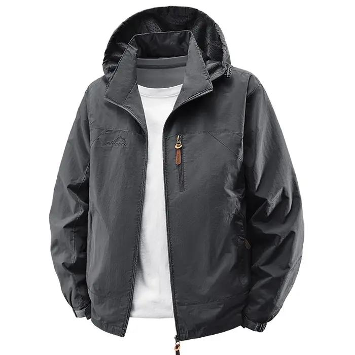 Printemps automne coupe-vent imperméable randonnée vestes hommes en plein air Camping manteaux à cap
