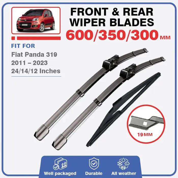 Balais d'essuie-glace avant et arrière pour Fiat Panda 319 2011 – 2023, essuie-glace, accessoires de