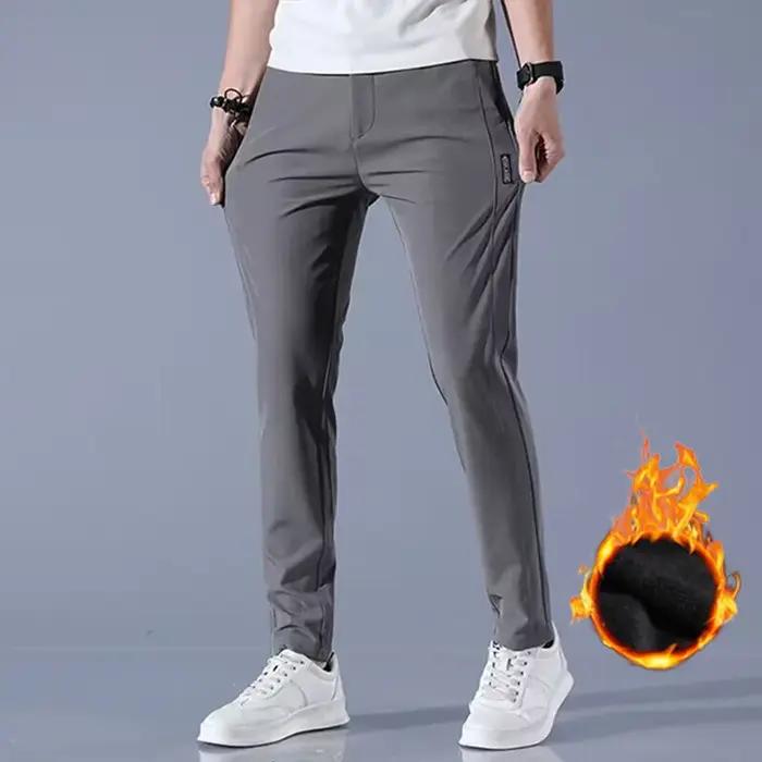Pantalon décontracté en velours pour homme, épais, extensible, Slim, taille élastique, survêtement d