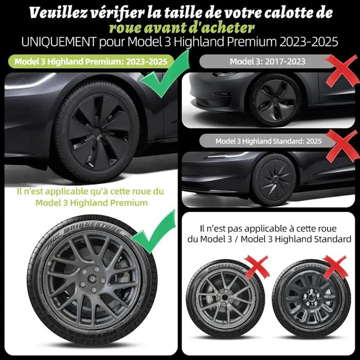 Conception de couverture de roue pour Tesla modèle 3 Highland 2023 – 2026
