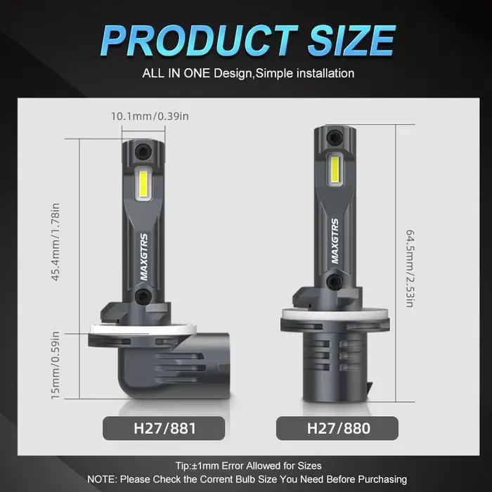 2 pièces H27W LED antibrouillard Canbus pour Kia Hyundai I30 Tucson IX35 H27W/2 881 886 889 H27W/1 8