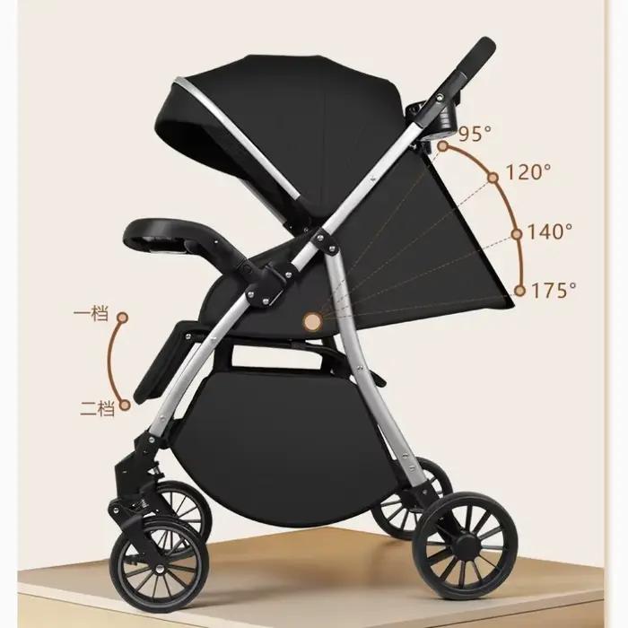 Poussette bébé unidirectionnelle inclinable position assise pliage un clic légère design haute vue forte absorption chocs sorties parc visites pédiatres cadeau nouveau parents