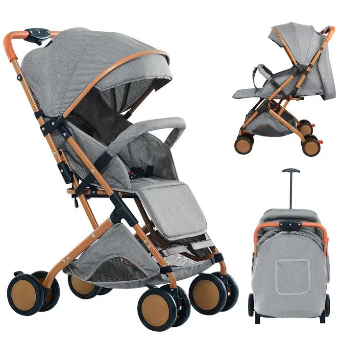 Poussette bébé pliable avec moustiquaire et panier - Pratique pour les sorties jusqu'à 20 kg