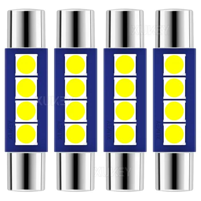 4 pièces 28mm 29mm LED 6614F 6612F 6615F Kit d'ampoules feston 6000K blanc pour 12V intérieur de voi