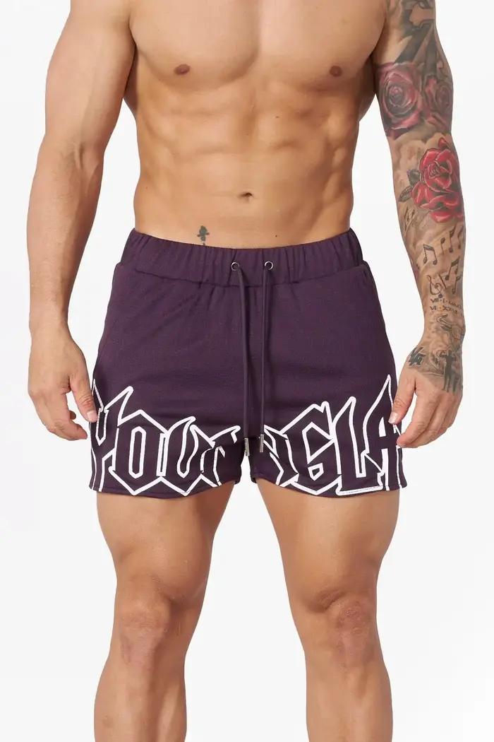 YA short de sport d'été pour hommes, musculation, Fitness, séchage rapide, respirant, décontracté, c