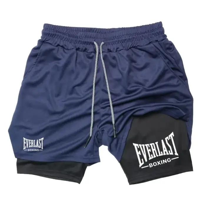 EVERLAST Short de sport ajusté pour homme, double couche, séchage rapide, pantalon de compression co