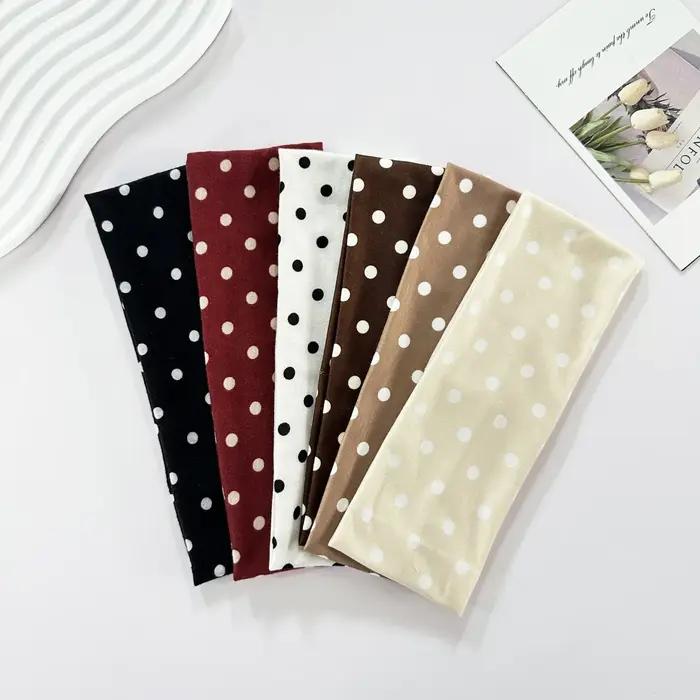 Y2K rétro Boho brise vent point extensible femmes bandeaux coréen Ins mode larges bandeaux Yoga spor
