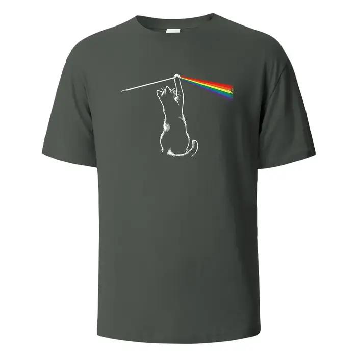 Cat Light Simplicity Printed Men's T-Shirts 100%Cotton Breathable Comfortable Tops For Men Summer O-