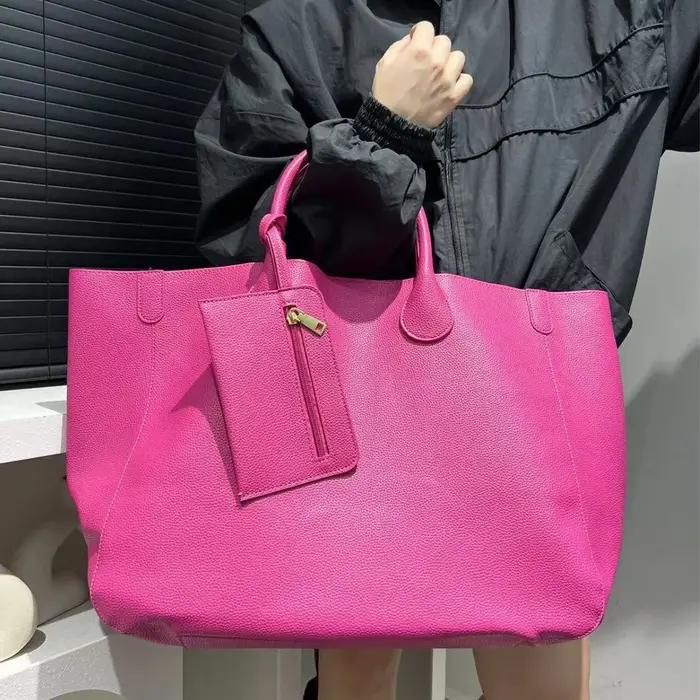 Sac à langer bandoulière classique de créateur pour femme, grand sac fourre-tout de luxe en cuir élé