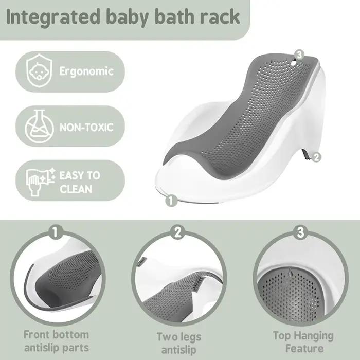 Support de bain doux pour bébés nouveau-nés ergonomique antidérapant pour bains confortables et sécurisés occasions spéciales