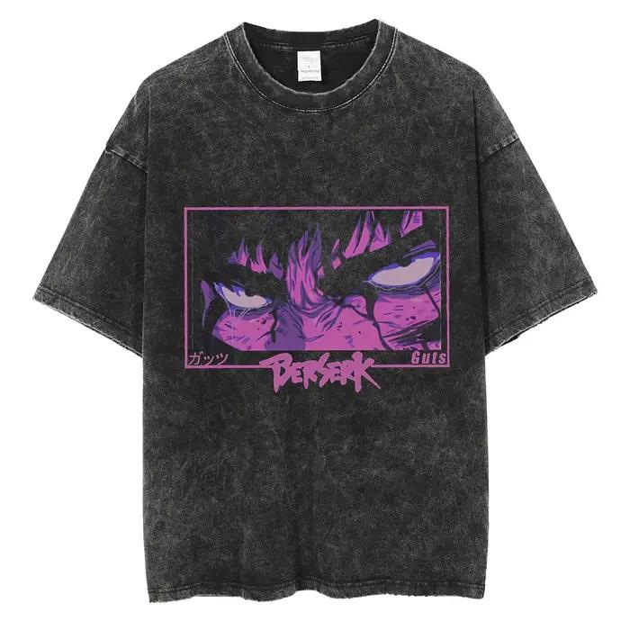 Hip Hop hommes Streetwear T-Shirt rétro Vintage lavé Anime graphique T-Shirt hommes Harajuku coton d
