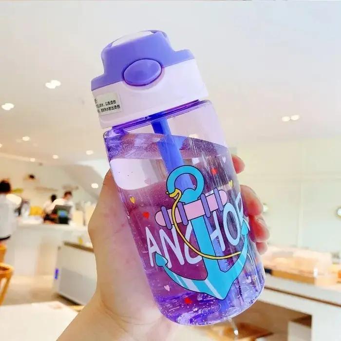 Tasse d'eau en plastique pour enfants, tasse de paille, bec de canard Portable créatif adulte mâle e