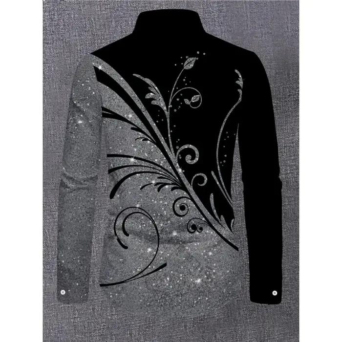 Chemise pour homme à imprimé pailleté, manches longues, motif géométrique, décontractée, col à rever