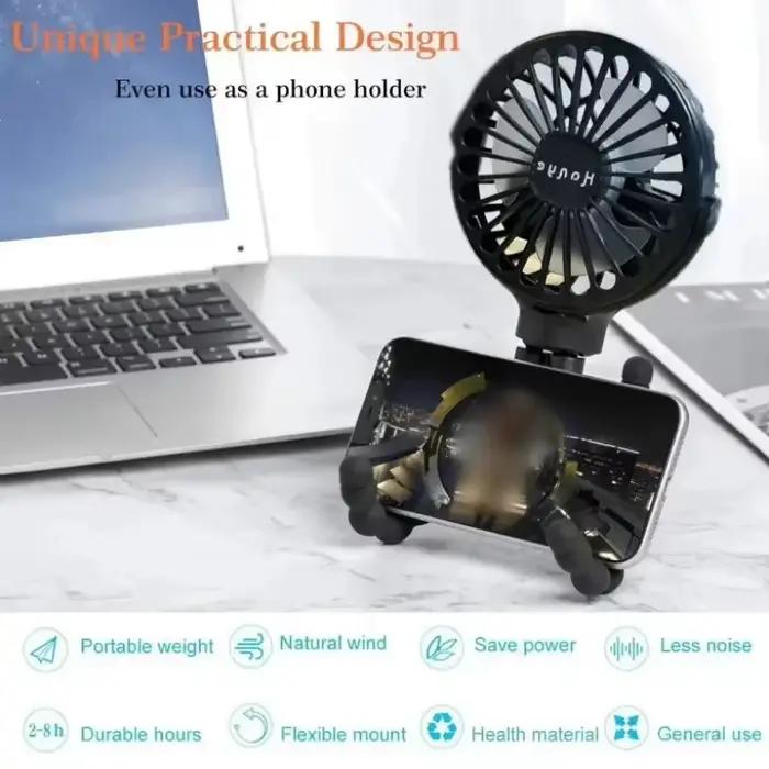 Ventilateur de poussette pour bébé, Rechargeable à main, USB, sans lame, petits ventilateurs pliants