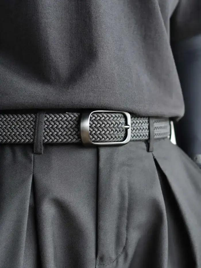Ceinture de tissage ceinture à la mode pour hommes pour jeunes adultes ceinture de pantalon en toile