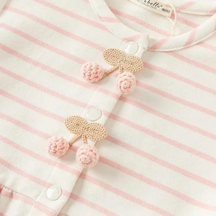 MACGirls-Veste en coton rayée pour bébé, cardigan doux et mignon pour enfants, haut de fête pour enf