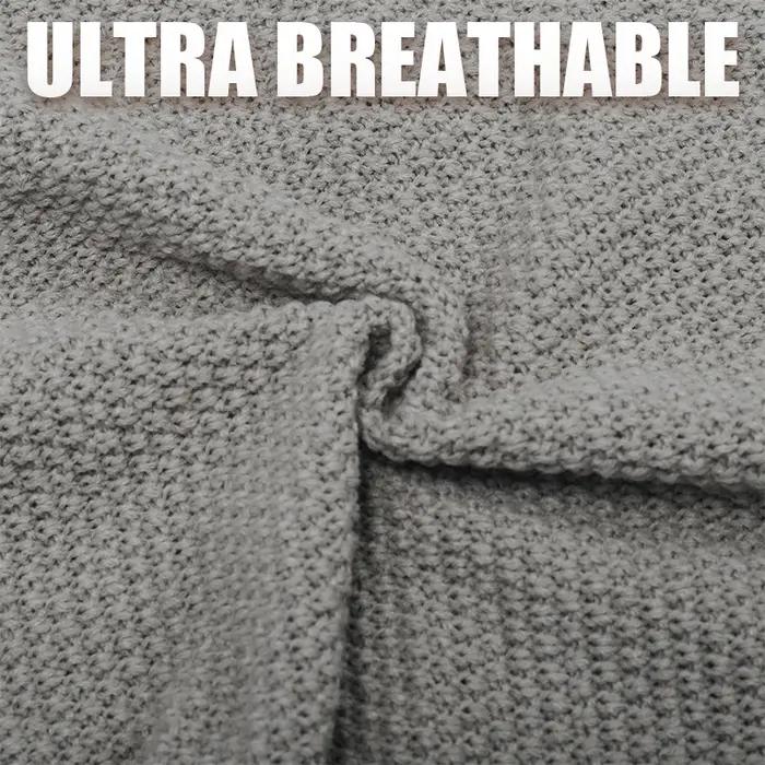 Couverture tricotée coton nom brodé personnalisé - Couverture poussette sieste nouveau-né cadeau naissance
