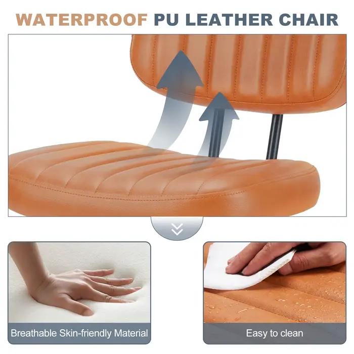 JHK – chaise de bureau sans accoudoirs, Support lombaire arrière, hauteur réglable, chaise d'ordinat