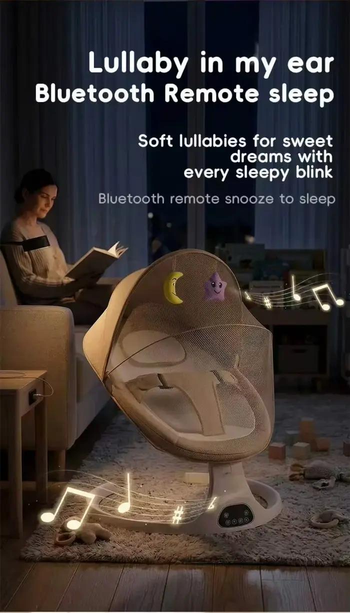 Berceau Électrique pour Bébé, Chaise à Bascule, Transat Vibrant, Berceuse Électrique Apaisante Autom