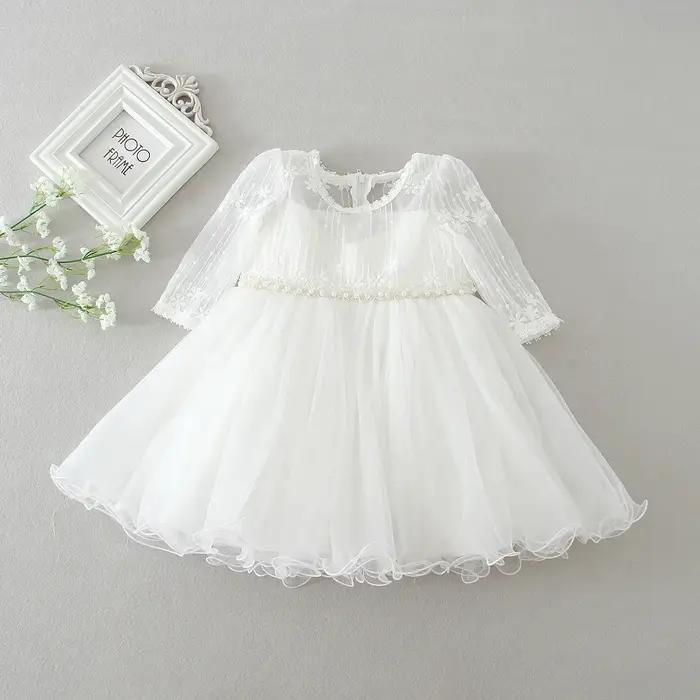 Robe à manches longues pour bébés filles, robe de fête d'anniversaire pour tout-petits, robe de mari