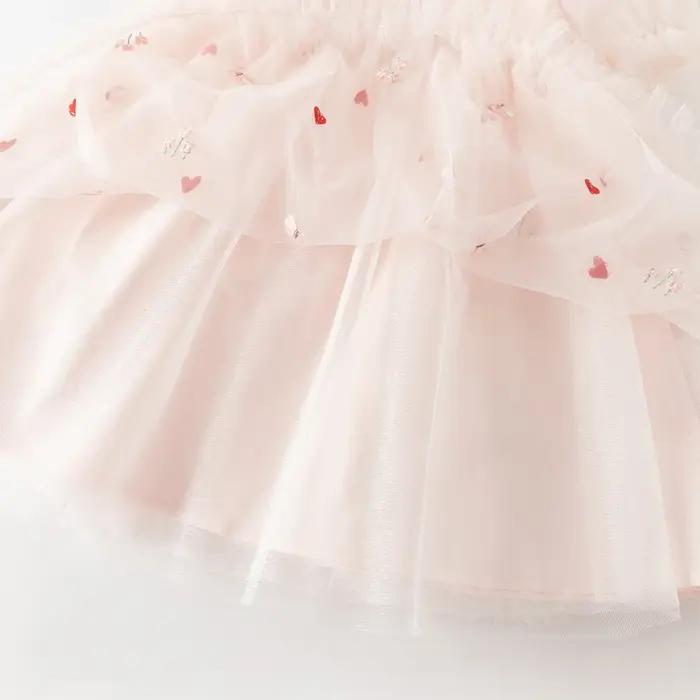 Robe en maille pour enfants Dave Bella, robe de princesse brodée, robe d'été à manches courtes pour