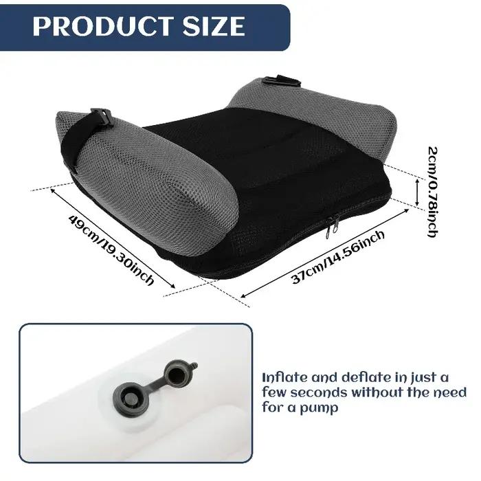 Coussin de siège rehausseur de voiture gonflable portable avec sac de rangement pour enfants en bas âge sécurité voyage confort familial