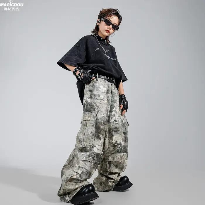 Ensemble de tenue de danse pour enfants, style hip-hop, streetwear, jazz, unisexe, pour spectacle, v