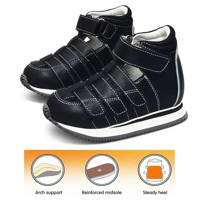 Orinformations Uckland-Sandales d'été pour filles, chaussures scolaires noires Orth4WD pour enfants,