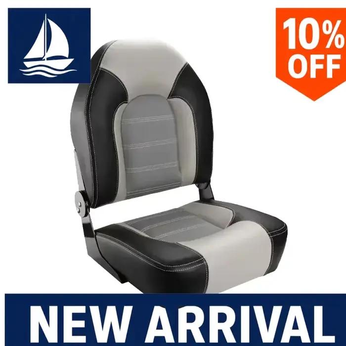 Siège de bateau de pêche pliable à dossier haut, chaise de pont marine portable pivotante pour kayak, canoë, camping, équipement et accessoires de plein air