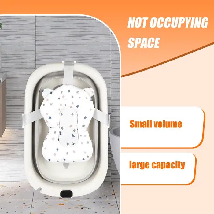 Baignoire bébé pliable avec coussin thermomètre intégré cadeau naissance fille garçon gris rose kaki vert