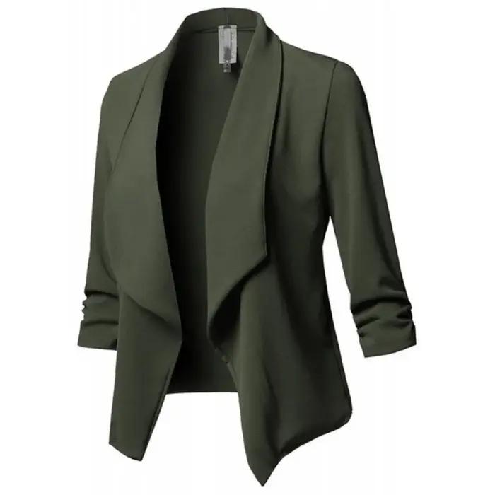Veste de Blazer Rétro pour Femme, Costume, Manteau Féminin, Blazers d'Avocat, Oupillar, Cardigan Cou