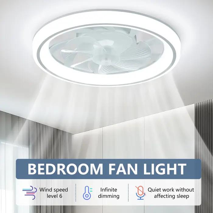 Ventilateur de plafond de 48 cm, ventilateur de plafond mince et silencieux avec télécommande, grada