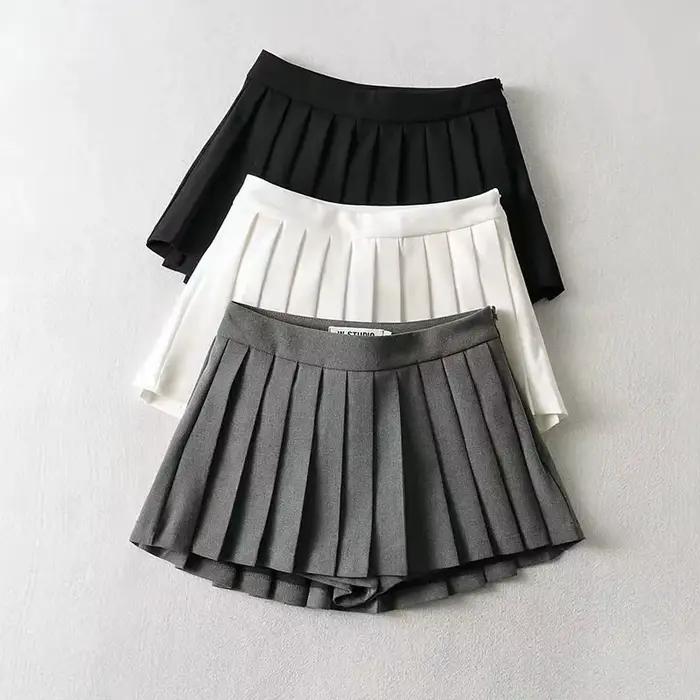 Spice girl jupe plissée femme couleur pure petite jupe courte été nouvelle version coréenne JK collè