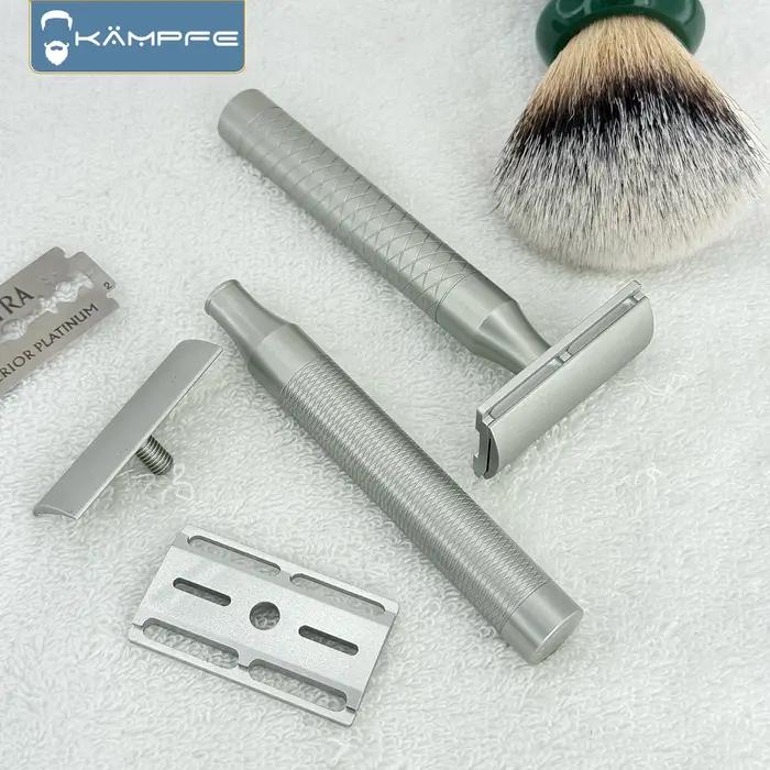 Rasoir de sécurité double face KAMPFE Vintage, usinage CNC en aluminium 7075, pour rasage humide, ca