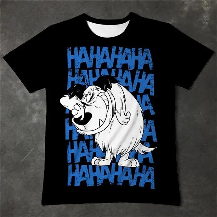 T-shirt à manches courtes avec motif amusant de dessin animé mignon, impression 3D, décontracté et c