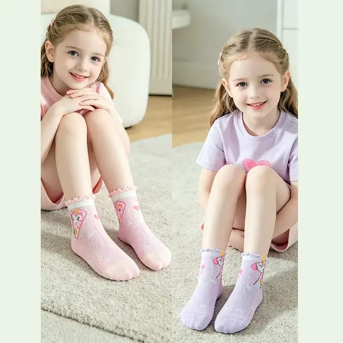 Chaussettes licorne pour filles à double maille design magique antidérapant pour enfants 1 à 12 ans confort doux ocassions spéciales