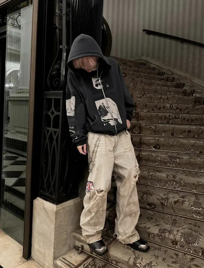 2025ss erd sweat à capuche High Street poche kangourou fermeture éclair manches longues à capuche po