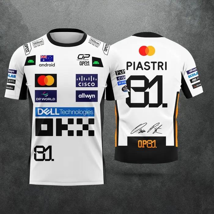 NOUVELLE CHEMISE DE COURSE 2026 - RIDER # 1 LANDO NORRIS Y RIDER # CAMISETA INFORMAL 81PIASTRI F
