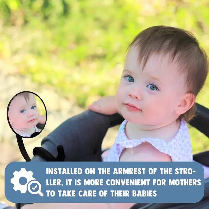 Miroir de poussette 1PC - 360 réglable ° Miroir de poussette testé et incassable avec pied en sili