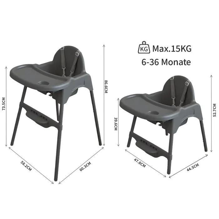 Chaise haute pour bébé Yalion (6-36 mois) avec plateau, hauteur réglable, design facile à nettoyer p