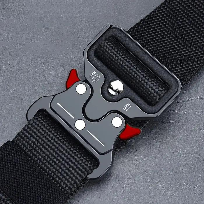 Ceinture tactique 1 pièce pour hommes ; ceinture à boucle à dégagement rapide pour sports de plein a