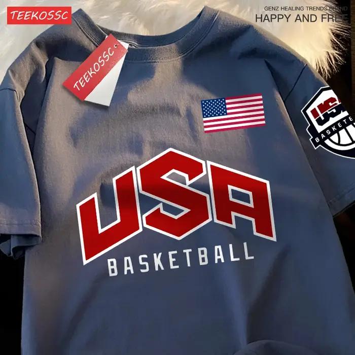 USA basket-ball imprimé rue T-Shirts décontractés hommes femmes ample surdimensionné vêtements respi