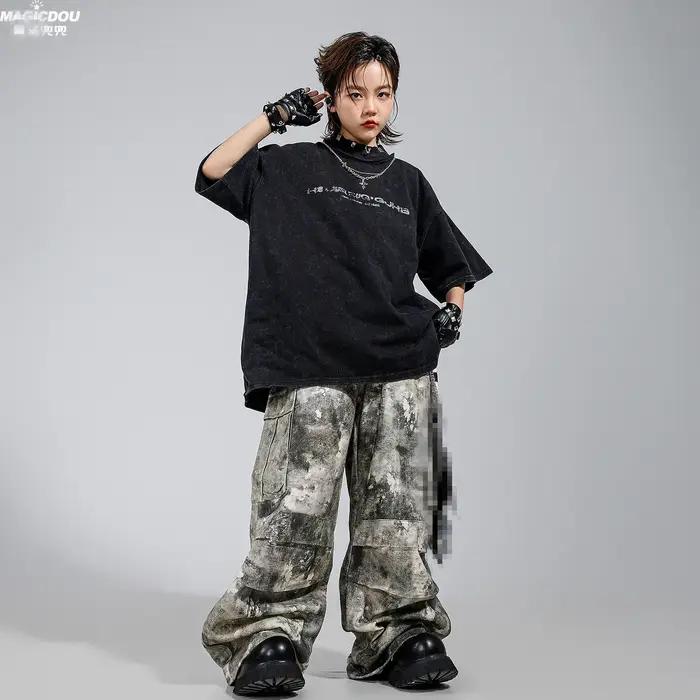 Ensemble de tenue de danse pour enfants, style hip-hop, streetwear, jazz, unisexe, pour spectacle, v