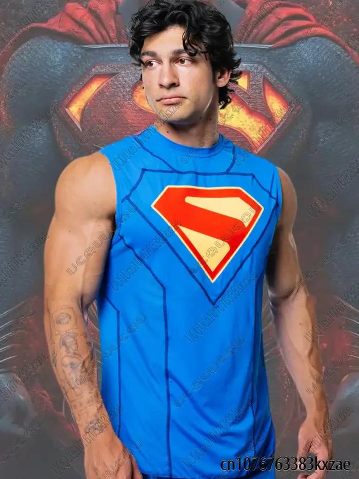 T-shirts de fitness Superman, t-shirts à manches courtes pour musculation, t-shirts décontractés à c