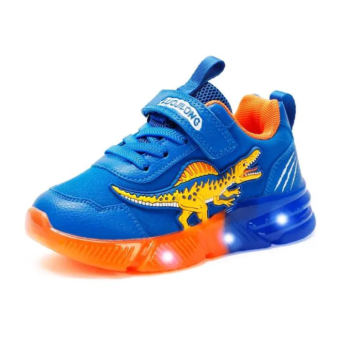 EXDINO-Baskets lumineuses à LED pour petits enfants, chaussures de sport décontractées, plonger oyan