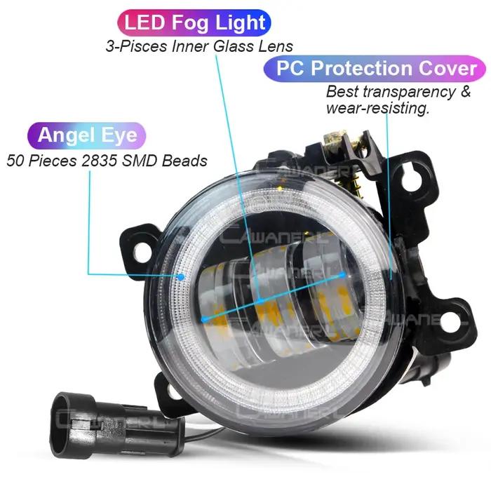 2X30W H11 Angel Eye LED antibrouillard pour Mitsubishi Outlander 2006-2019 voiture brouillard feux d